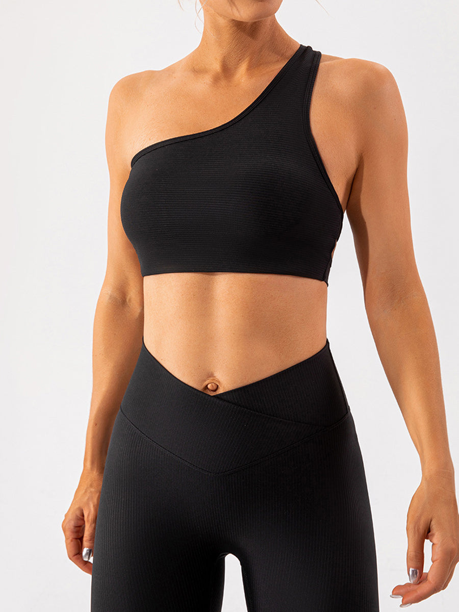 2pcs Sleeveless Halter Skin-Friendly Sports Set Workout Set Fitness Yoga Suit with Chest Pads