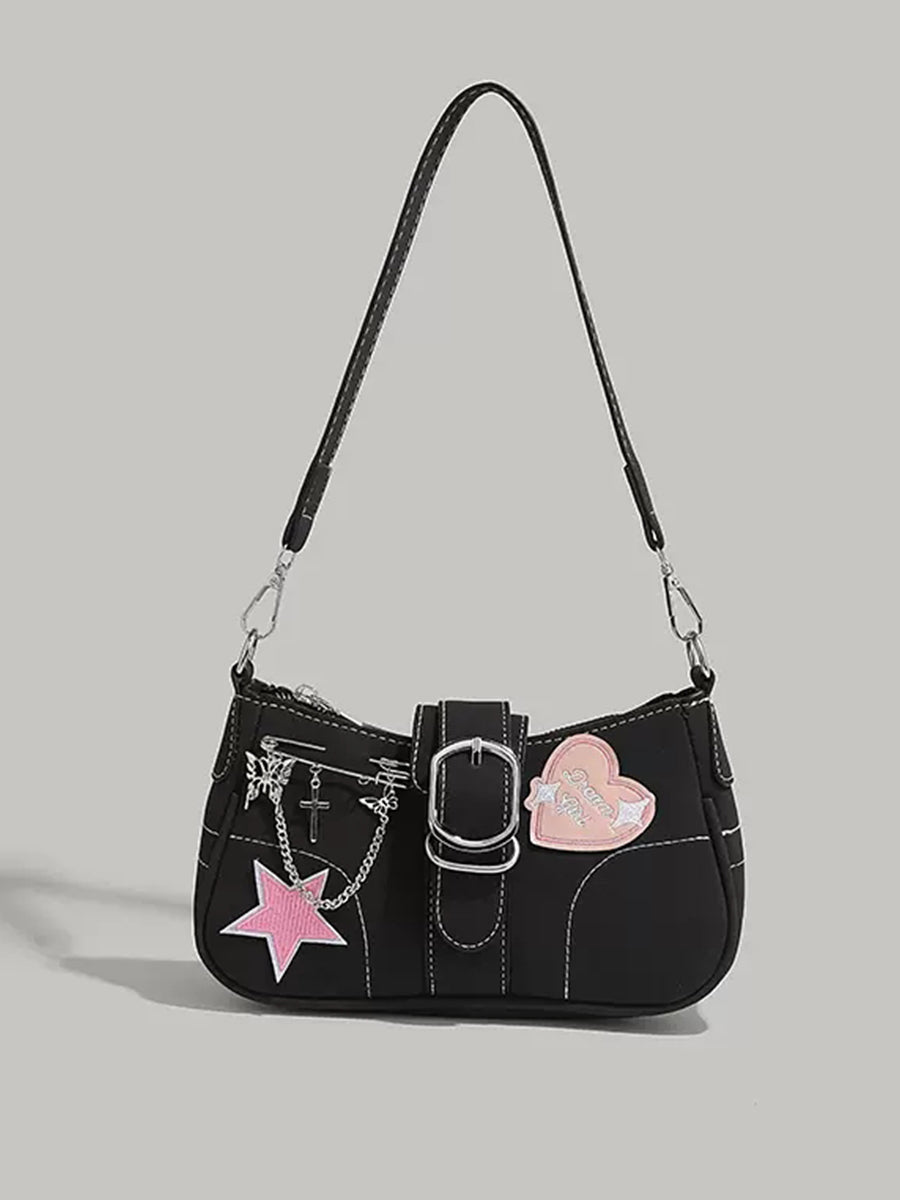 Y2K Butterfly Chain Black Bag