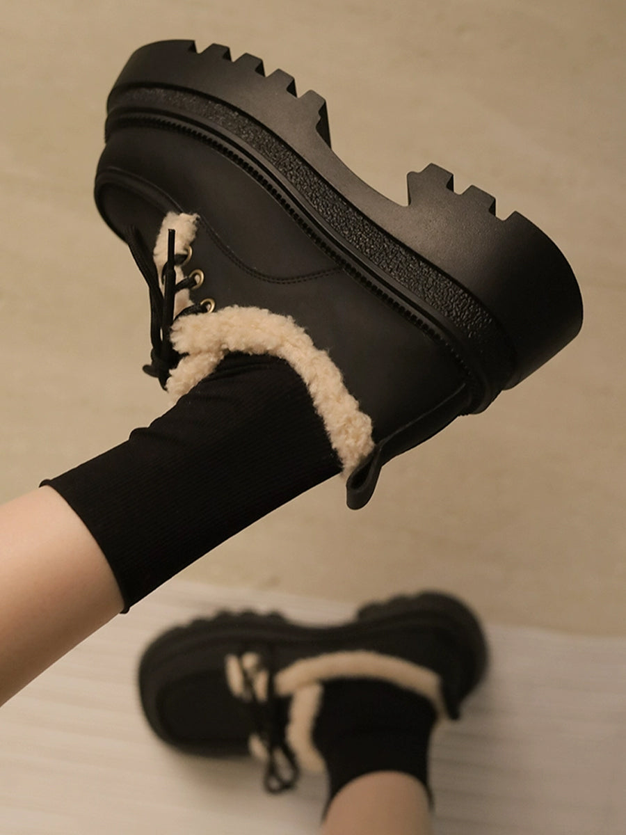Chunky Heeled Lace-up Pumps
