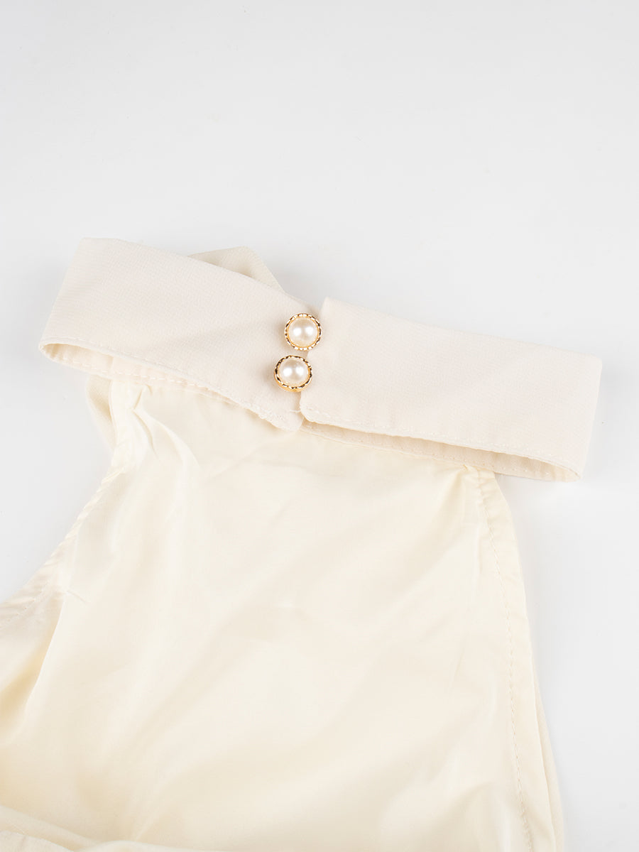 Solid Color Apricot Ribbon Lace Floral Accessories Chiffon Dress