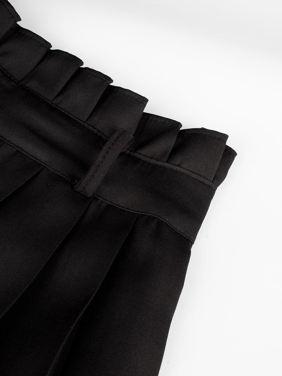 Fake Two Piece Top + Pleated Skirt Set
