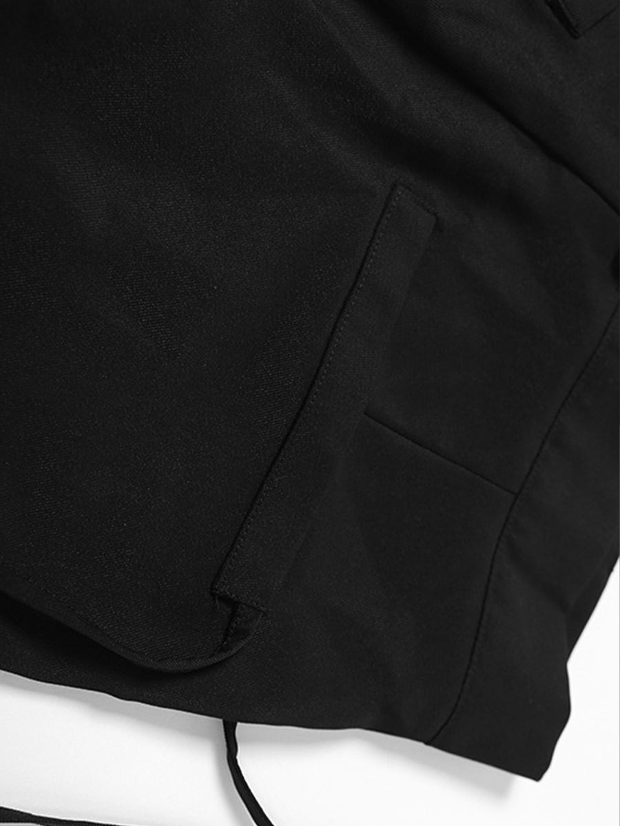 Lace-up Pockets Casual Pants