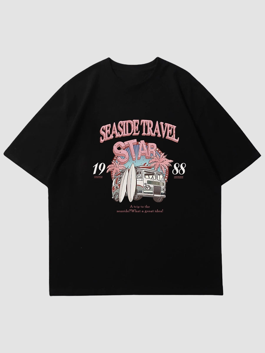 Casual Printed T-Shirt Oversized Top