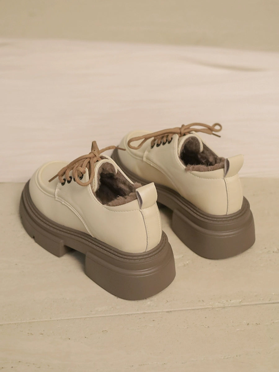 Chunky Heeled Lace-up Pumps