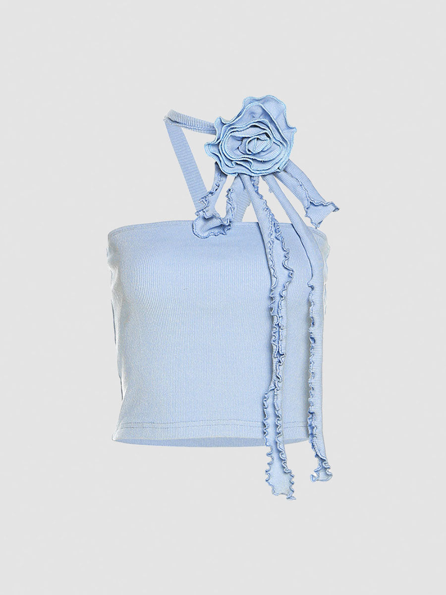 Bralette Top with Flower Flutter Belt
