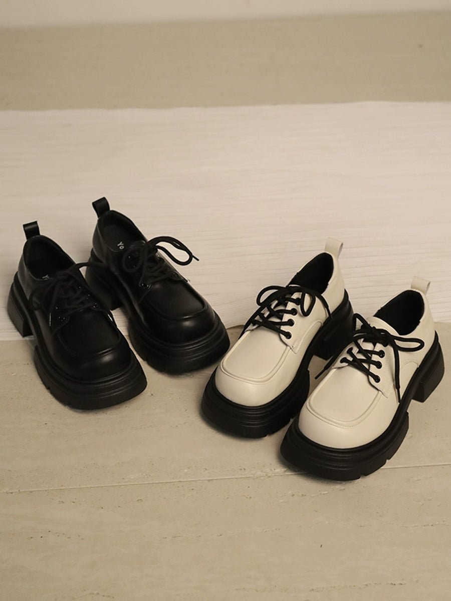 Chunky Heeled Lace-up Pumps