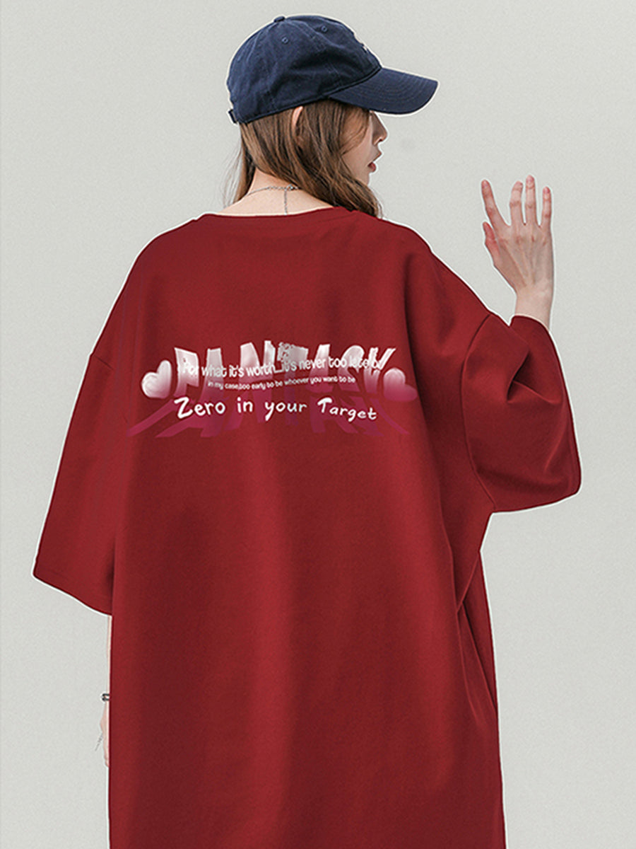 Clown Girl Print Oversize Short Sleeve Top