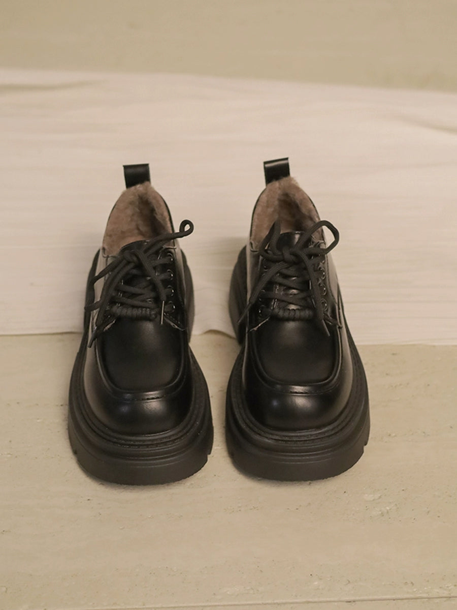 Chunky Heeled Lace-up Pumps