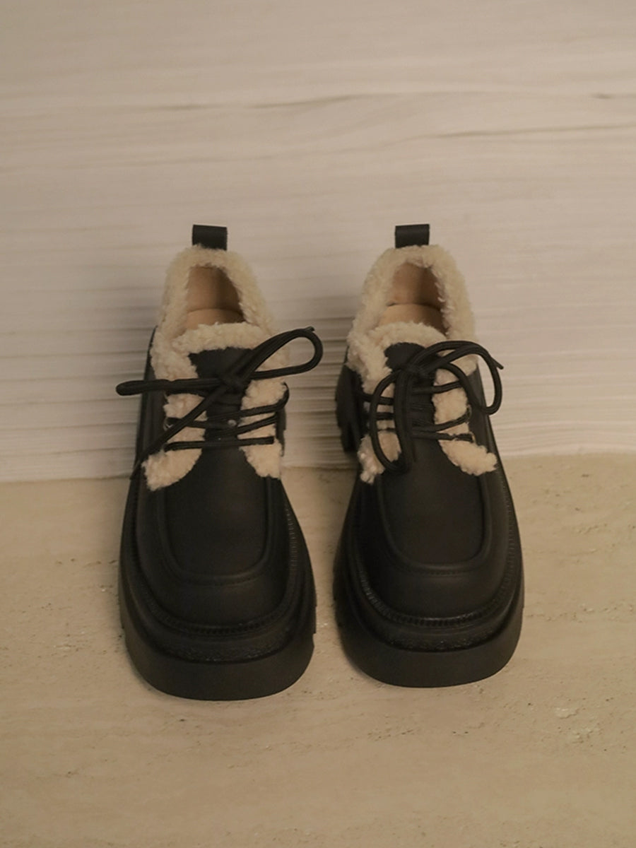 Chunky Heeled Lace-up Pumps