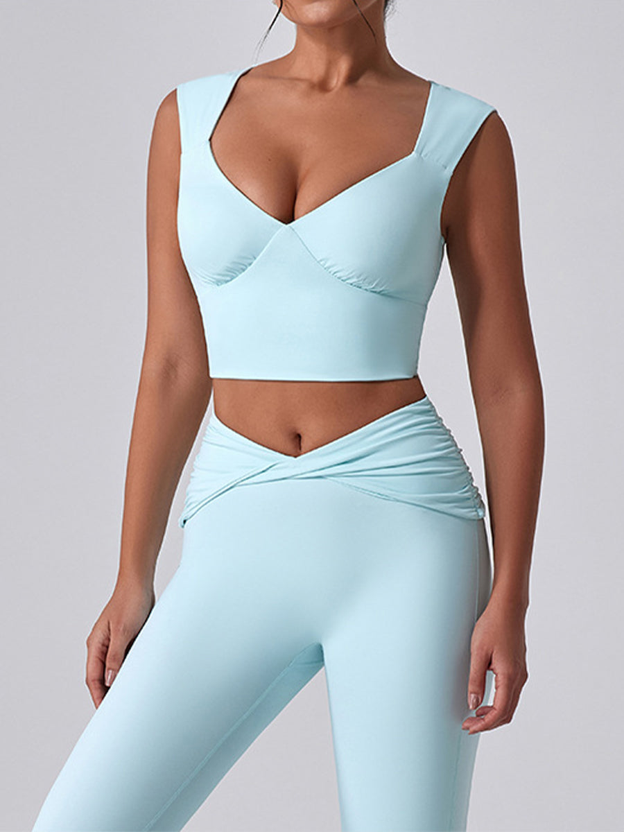 2pcs Sports Tank and Leggings Skin-Friendly Sports Set Workout Set Fitness Yoga Suit