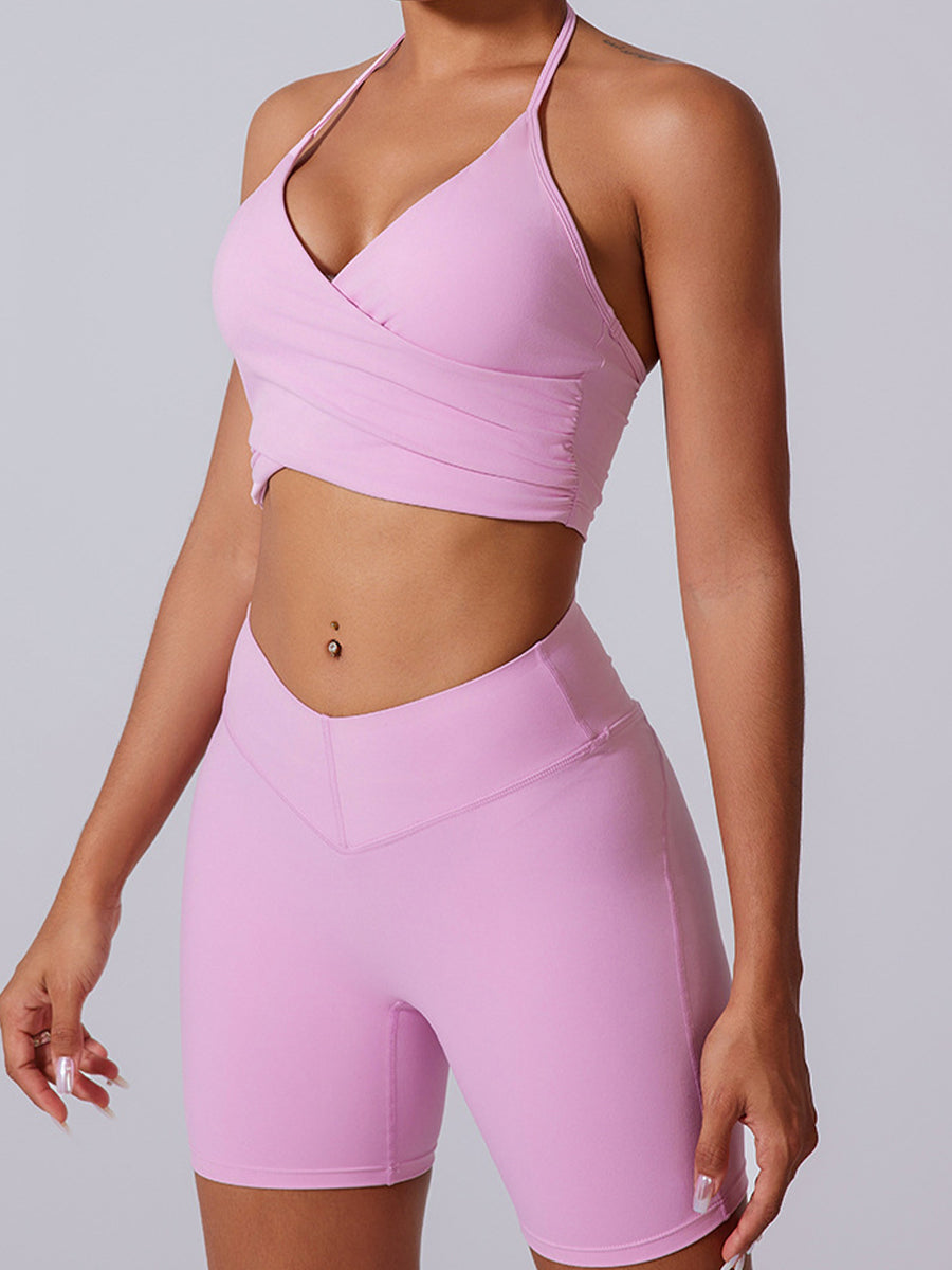 2pcs Sports Bras and Shorts Skin-Friendly Sports Set Workout Set Fitness Yoga Suit