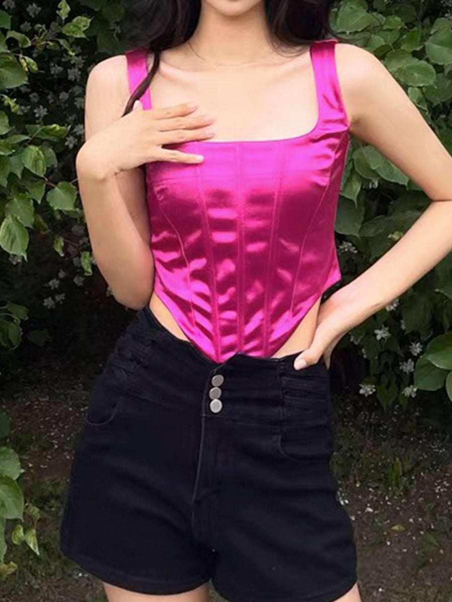 Satin Tunicn Sexy Backless Top