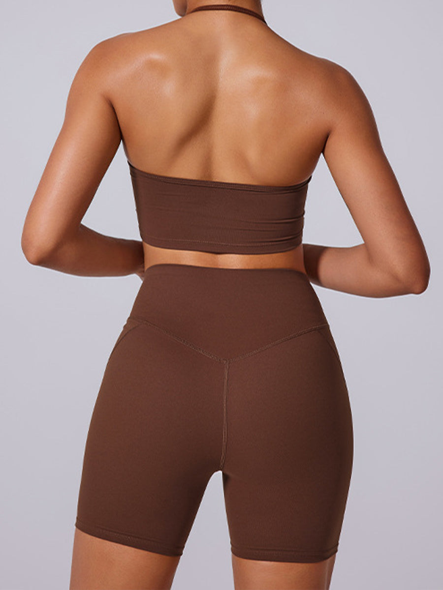 2pcs Sports Bras and Shorts Skin-Friendly Sports Set Workout Set Fitness Yoga Suit