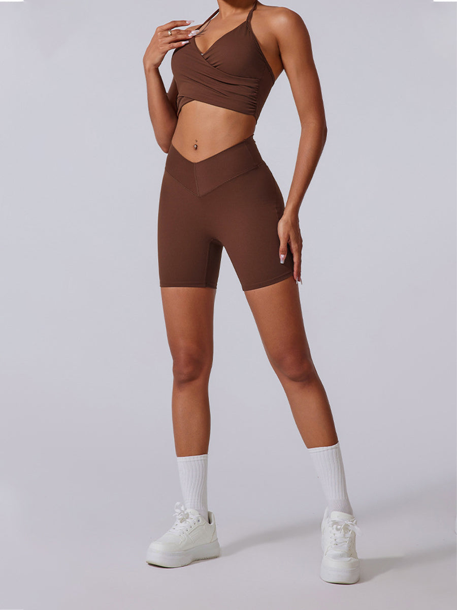 2pcs Sports Bras and Shorts Skin-Friendly Sports Set Workout Set Fitness Yoga Suit