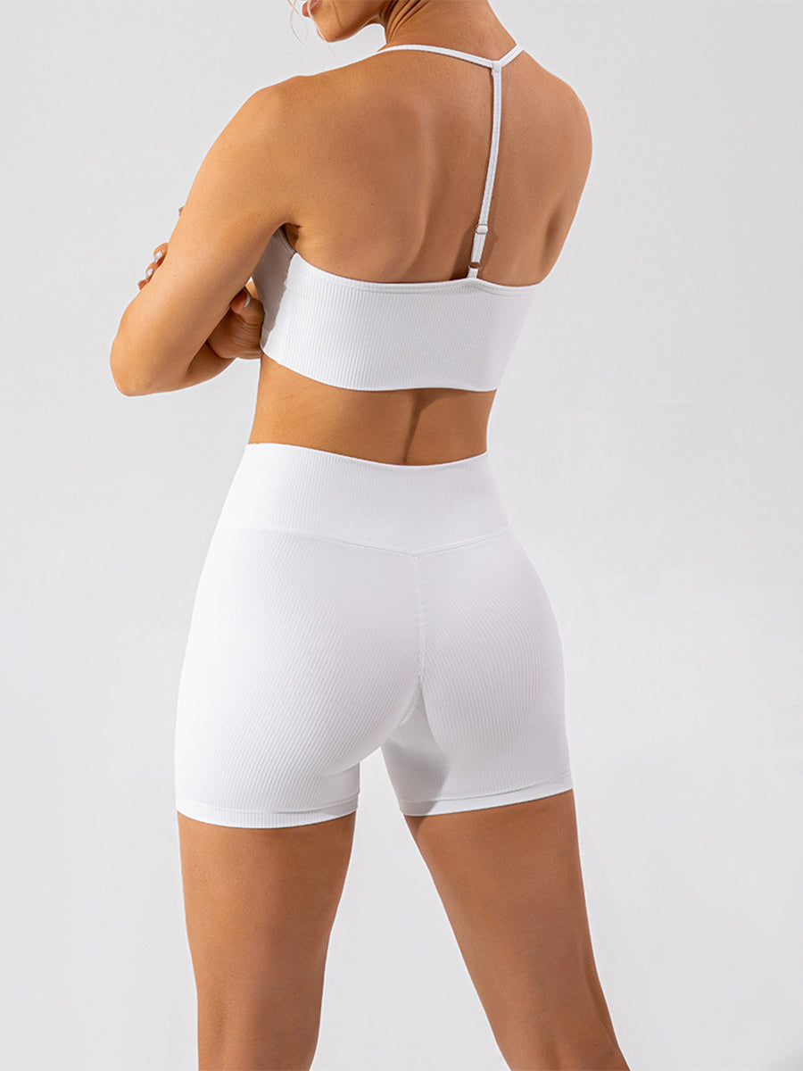 Plain Running Shorts for Womens Causal Tummy Control Workout Shorts High Waisted Yoga Capris Shorts