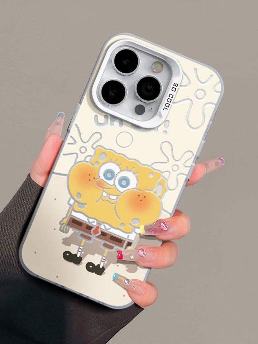 Cute Two-color Cartoon Couple Phone case