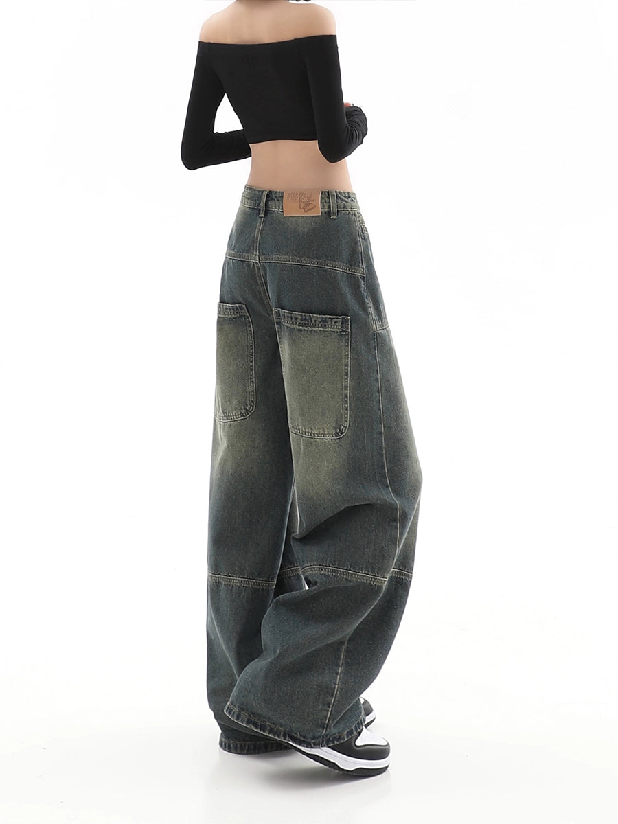 Vintage Relaxed Fit Grey Denim Jeans