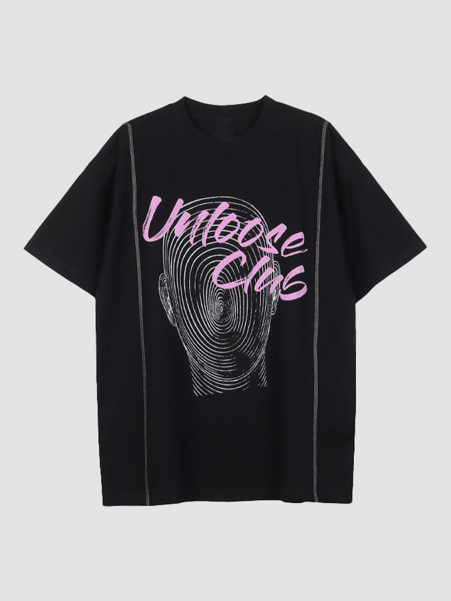 Reversible Print Oversized T-Shirt Top