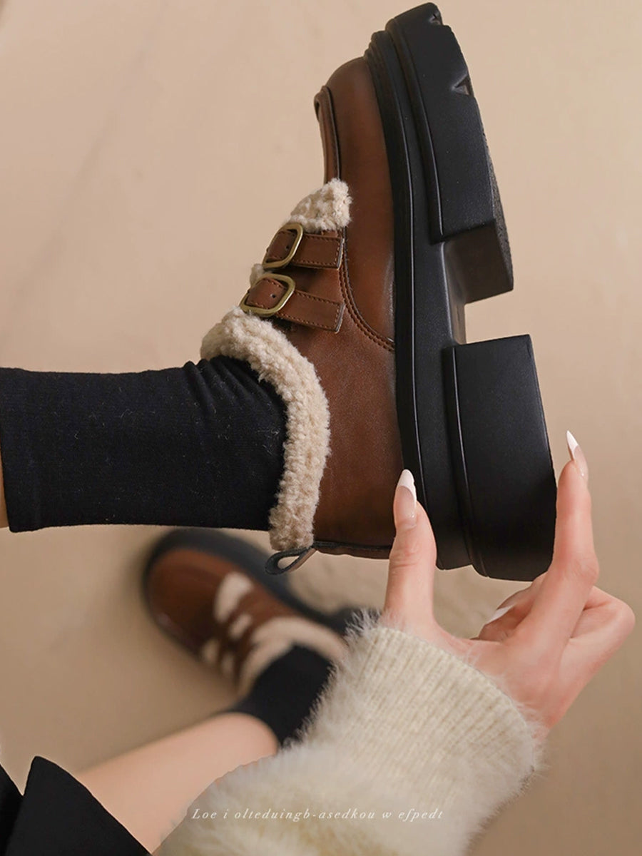 Chunky Heeled Lace-up Pumps