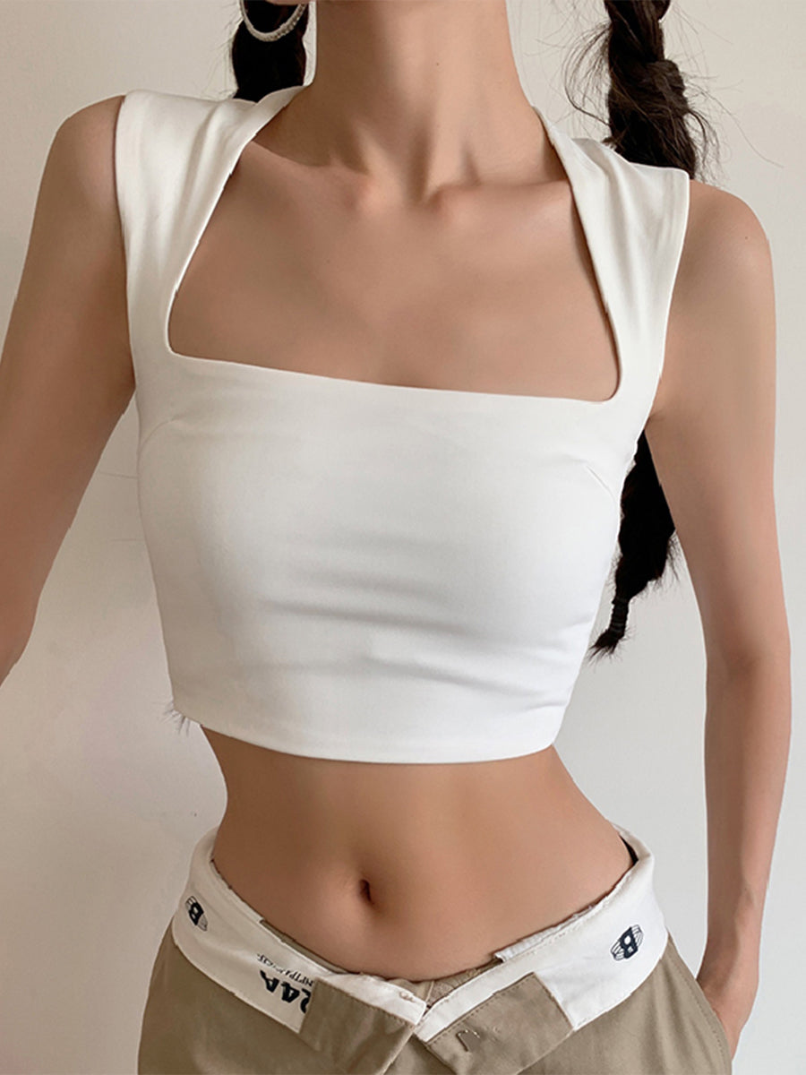 White Slim Fit Tank Top
