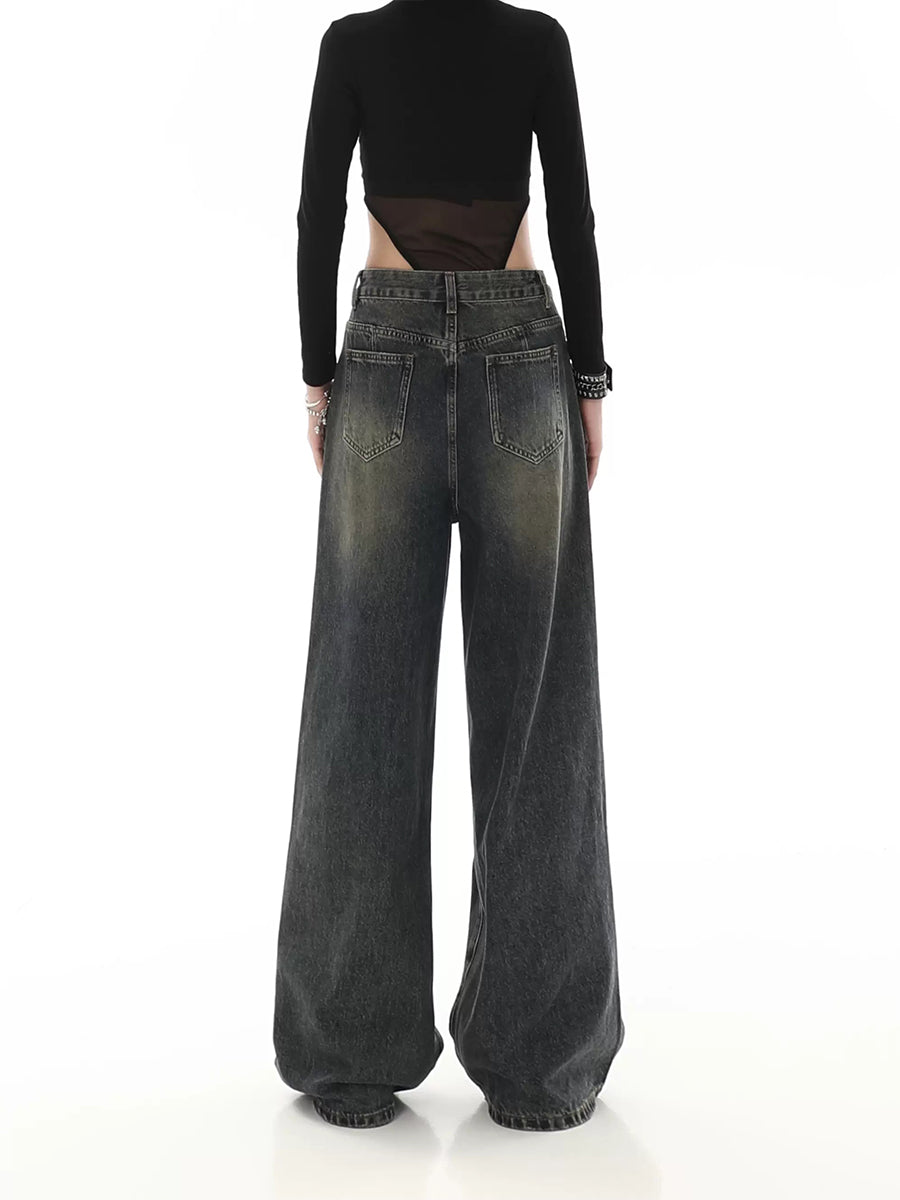 Vintage Loose Fit Grey Denim Jeans