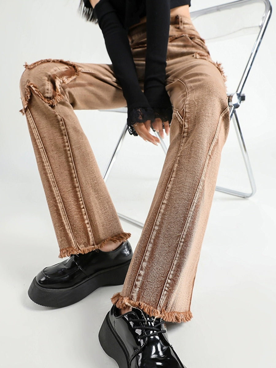 Butterfly Brown Denim Jeans