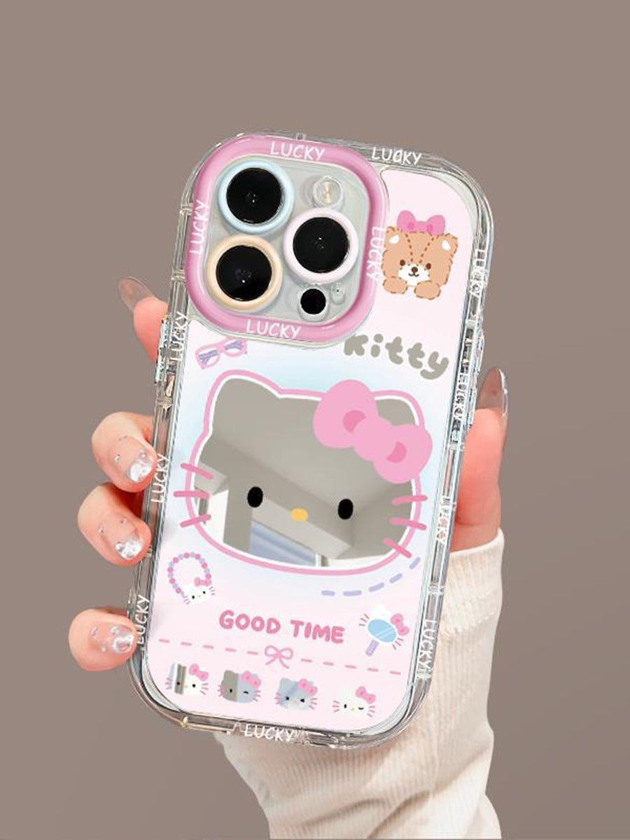 Cute Cat Pink Mirror Drop-proof Phone Case