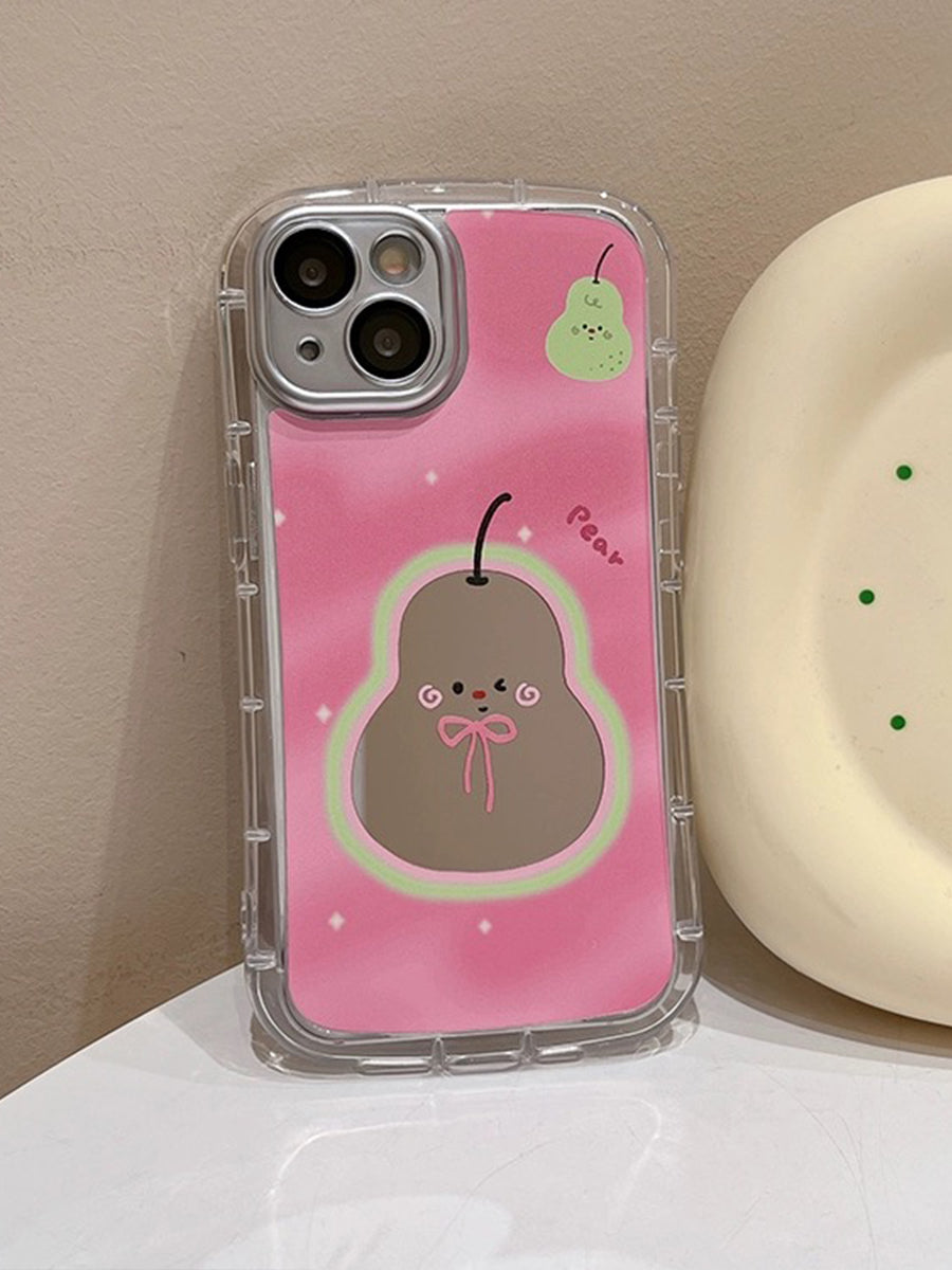 Cute Pear Pink Mirror Drop-proof Phone Case