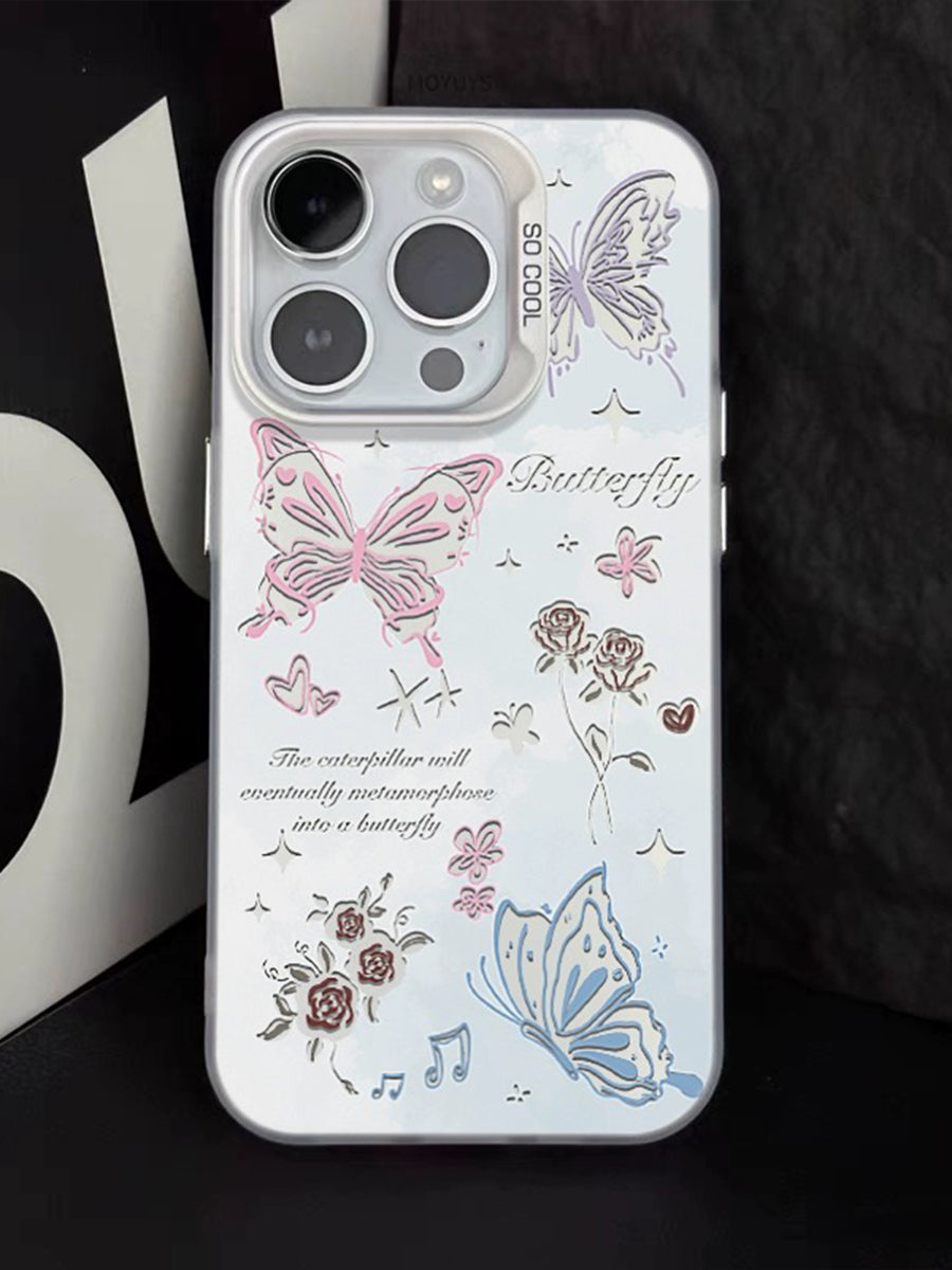 Romantic Rose Butterfly Phone Case