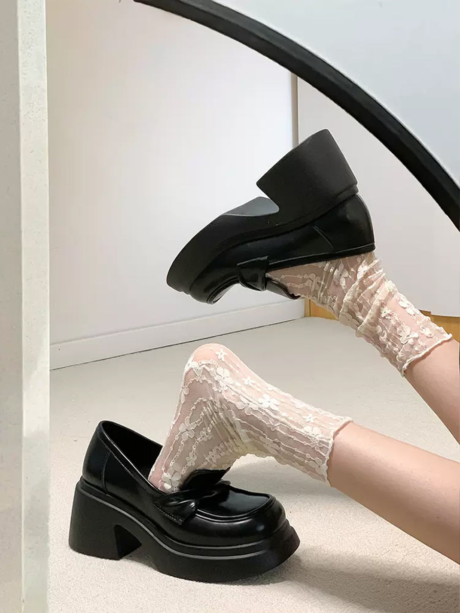 Solid Color Ankle Strap Platform Pumps