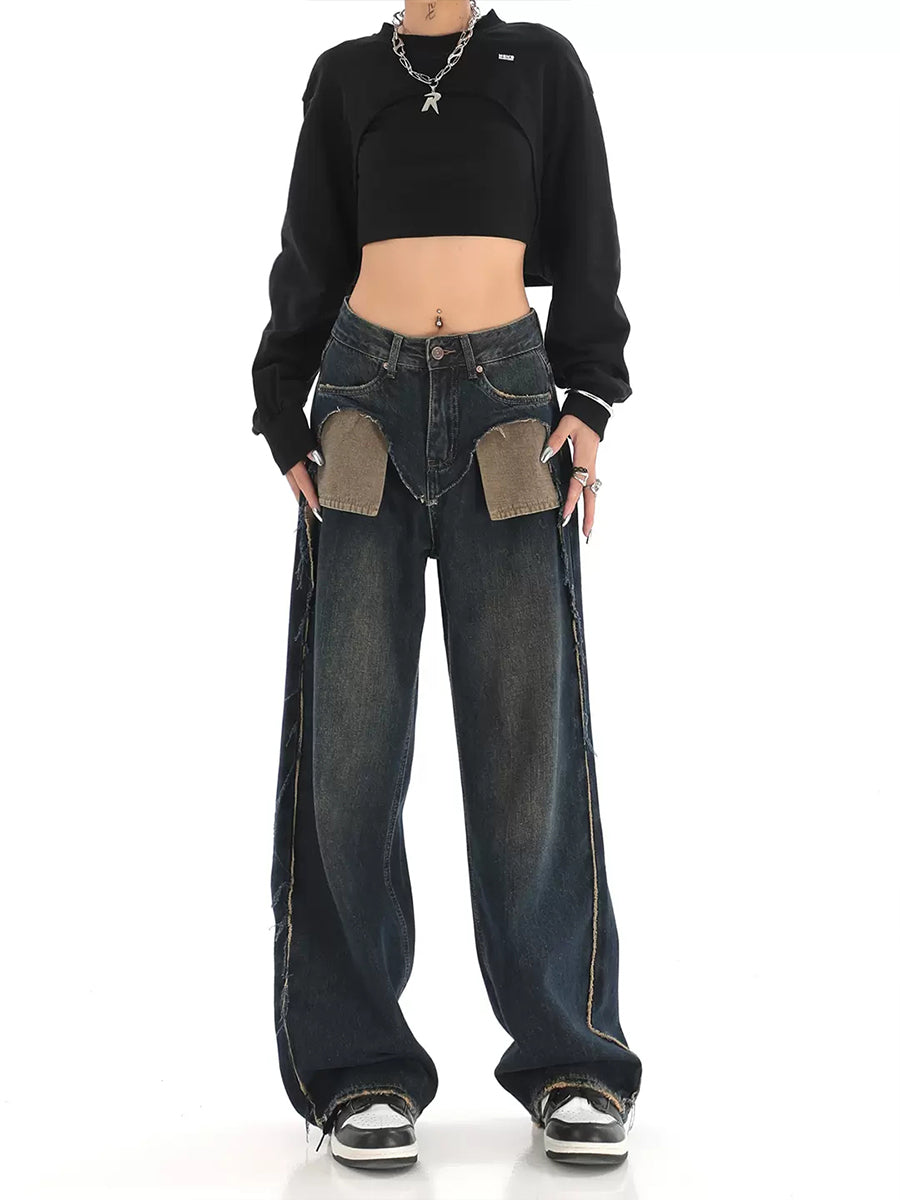 Vintage Straight Leg Jeans Cargo Pants