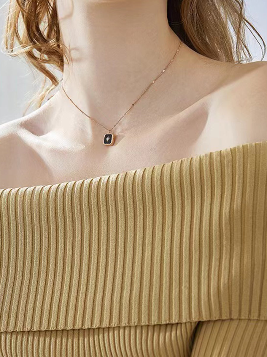 Gold Star Square Necklace