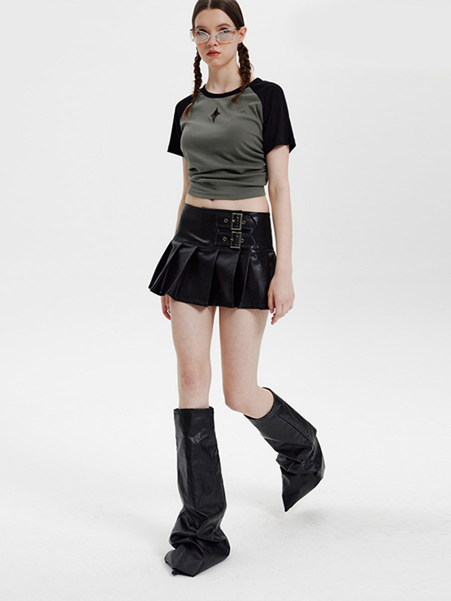 Draw Pleated Hollow Top