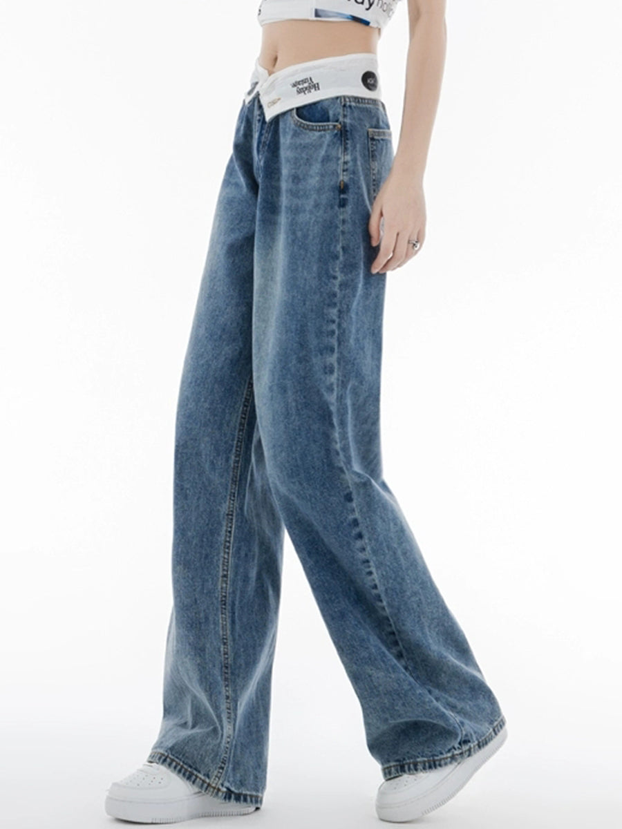 Vintage Blue Denim Loose Jeans