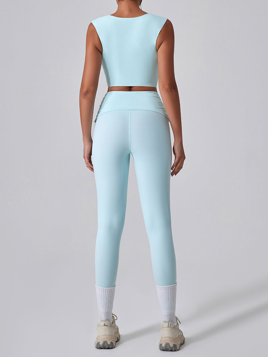 2pcs Sports Tank and Leggings Skin-Friendly Sports Set Workout Set Fitness Yoga Suit