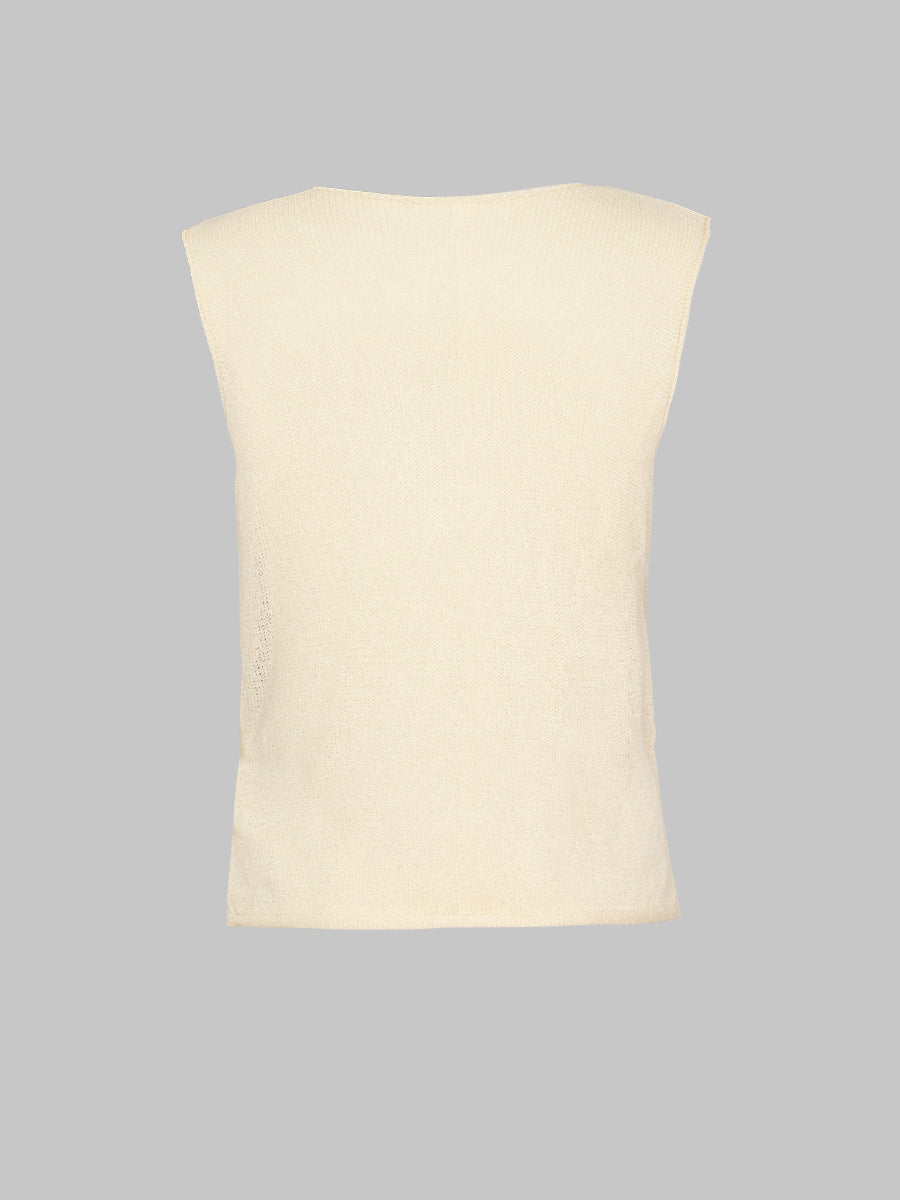 False Two Piece Knit Sleeveless Tank Top