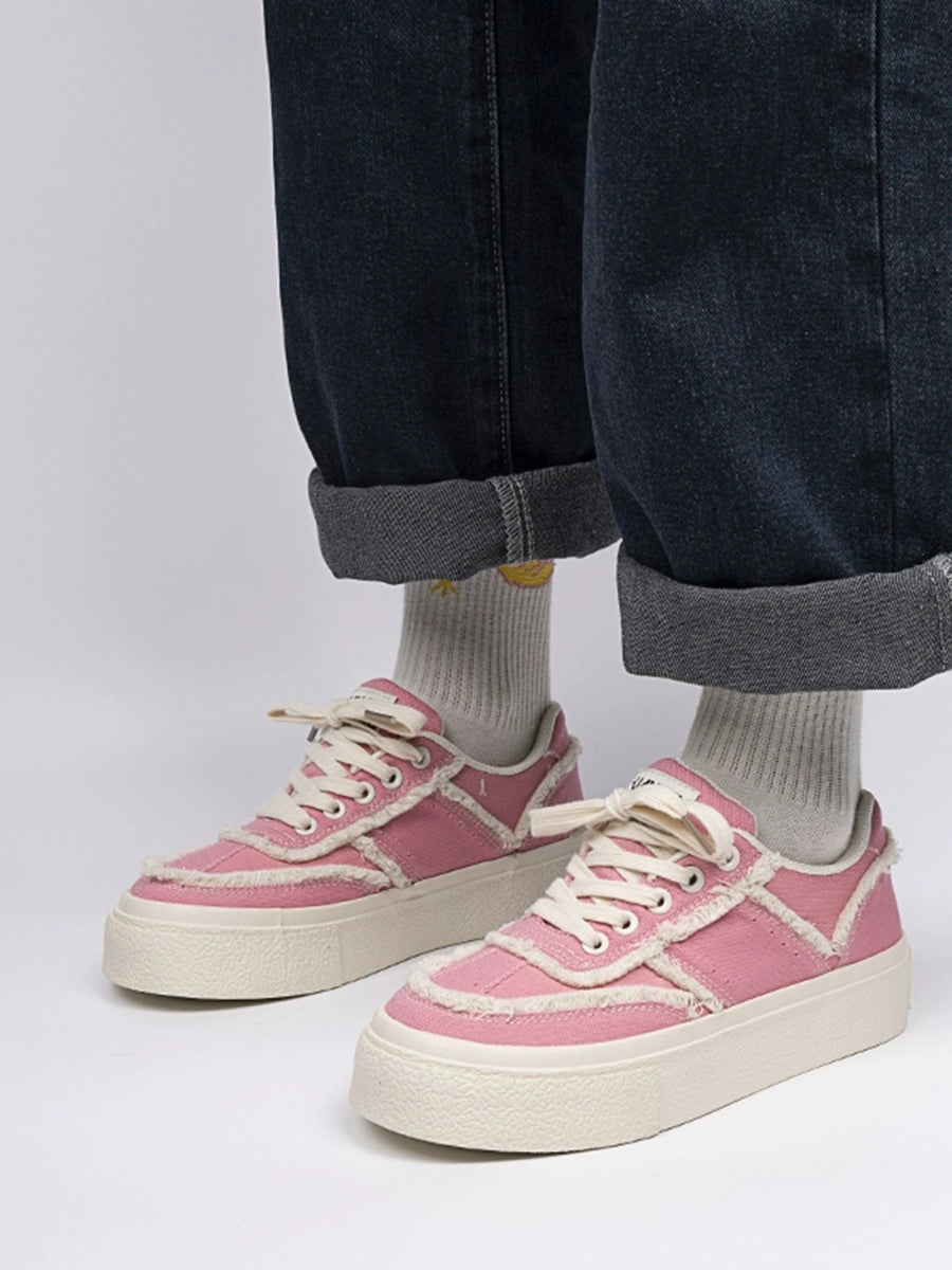 Chunky Sole Breathable Pink Casual Shoes