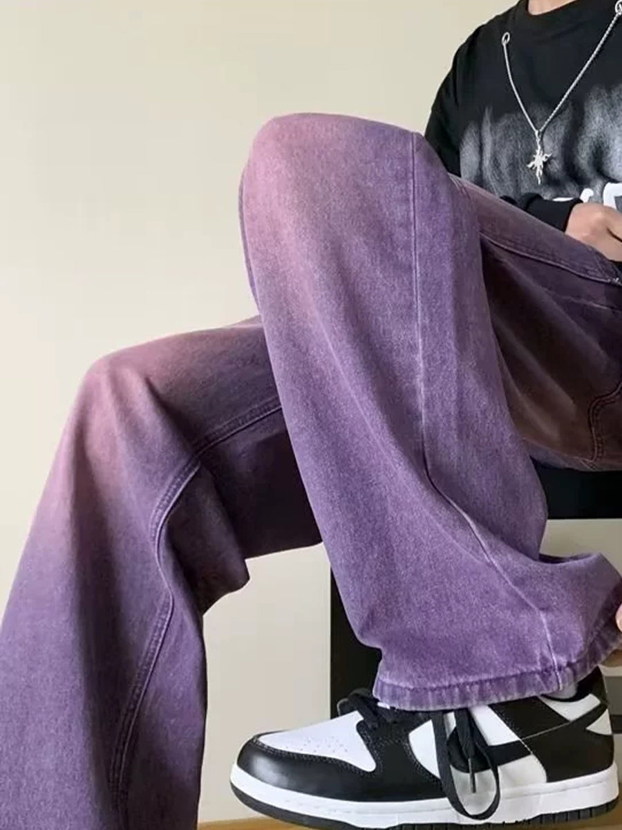 Purple High Waisted Loose Jeans