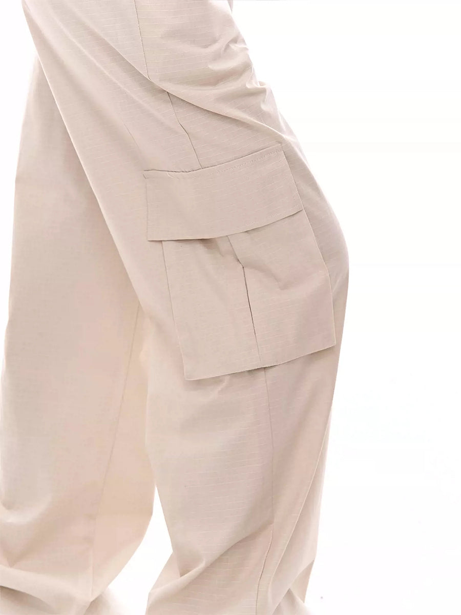 Pink Side Pocket Loose Casual Pants