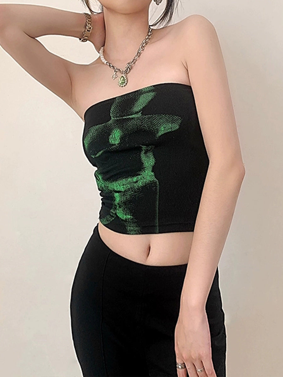 Tie-Dye Sleeveless Stretch Corset Top