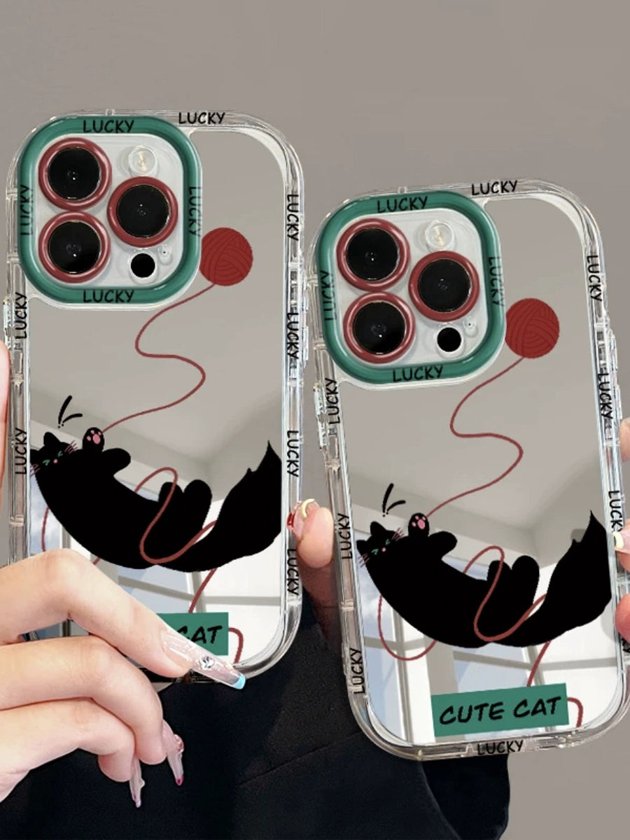 Funny Furry Black Cat Drop Proof Phone Case