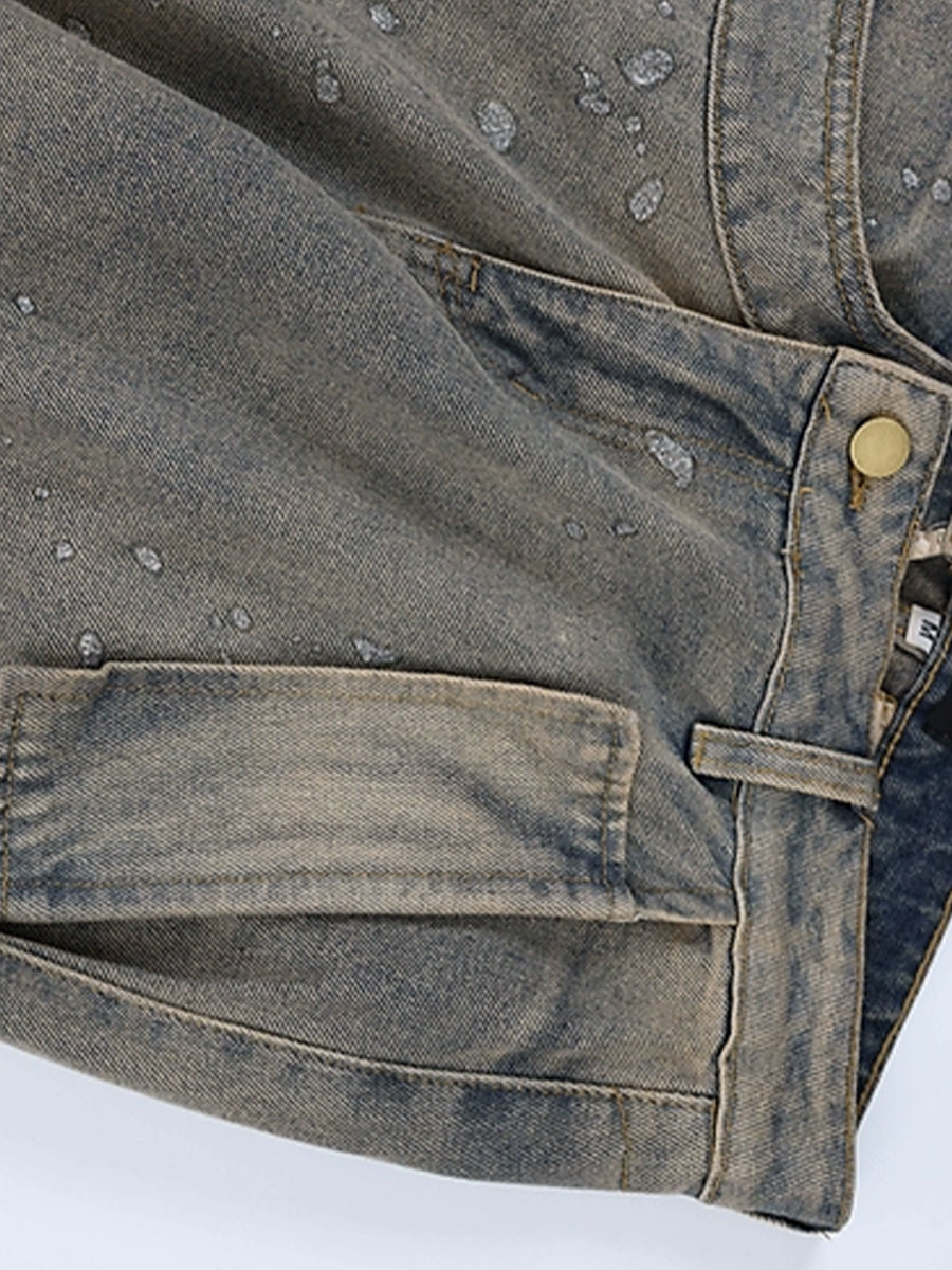 Vintage Irregular Loose Cargo Jeans