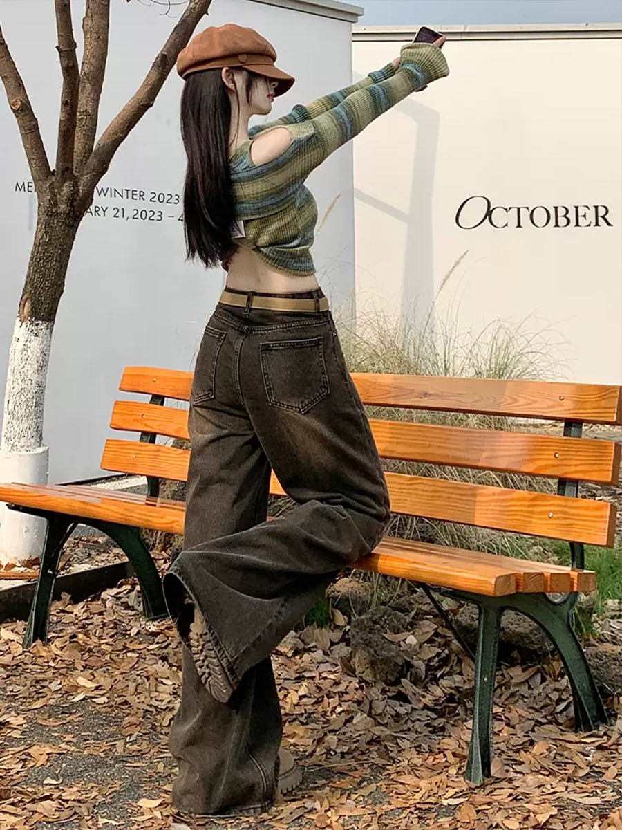 Vintage '90s Brown Straight Relaxed Legs Jeans