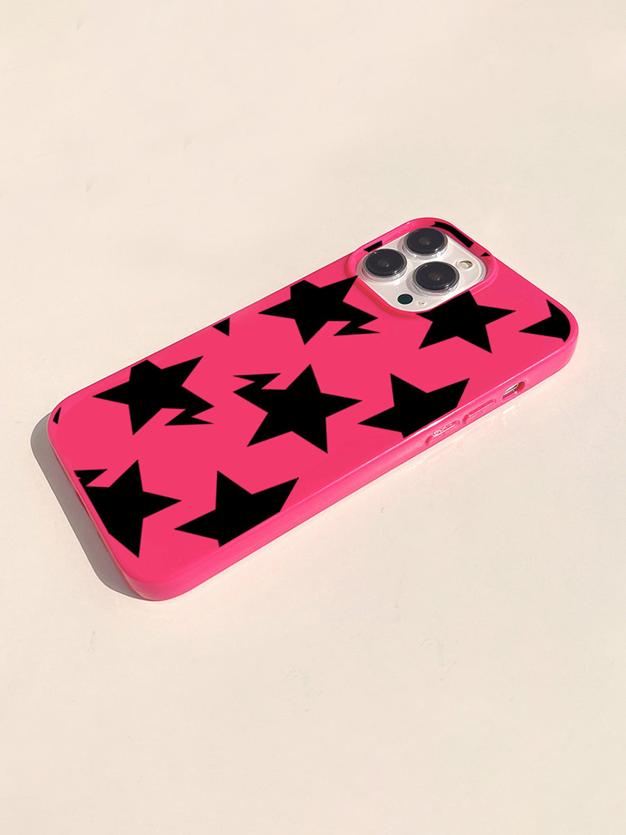 Black and Pink Stars Case for iPhone
