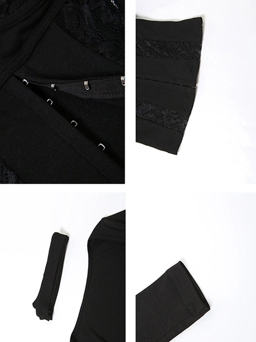 Sexy Lace Slim Long Sleeve Top + Neckband