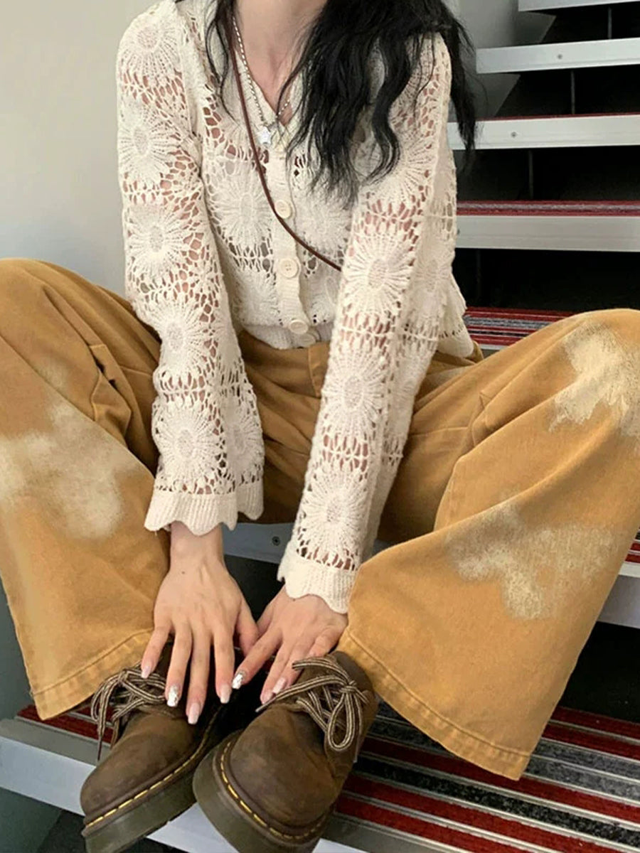 Women's Streetwear Y2K Butterfly Printed Loose Straight Leg Jeans