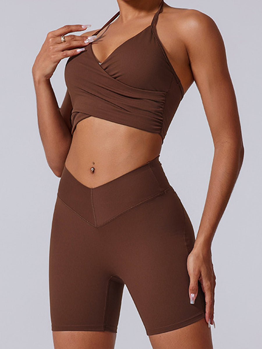 2pcs Sports Bras and Shorts Skin-Friendly Sports Set Workout Set Fitness Yoga Suit