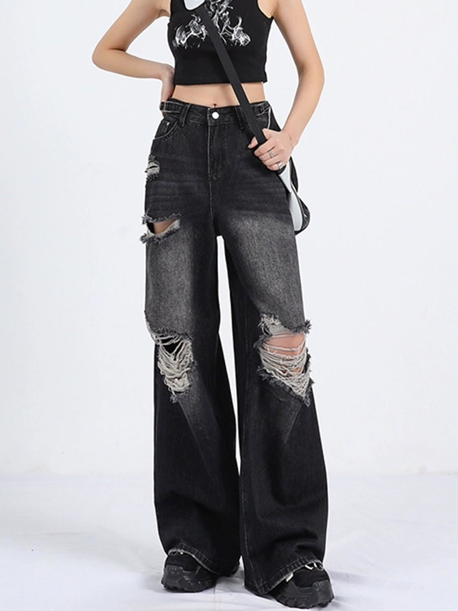 Black Denim High Waist Jeans
