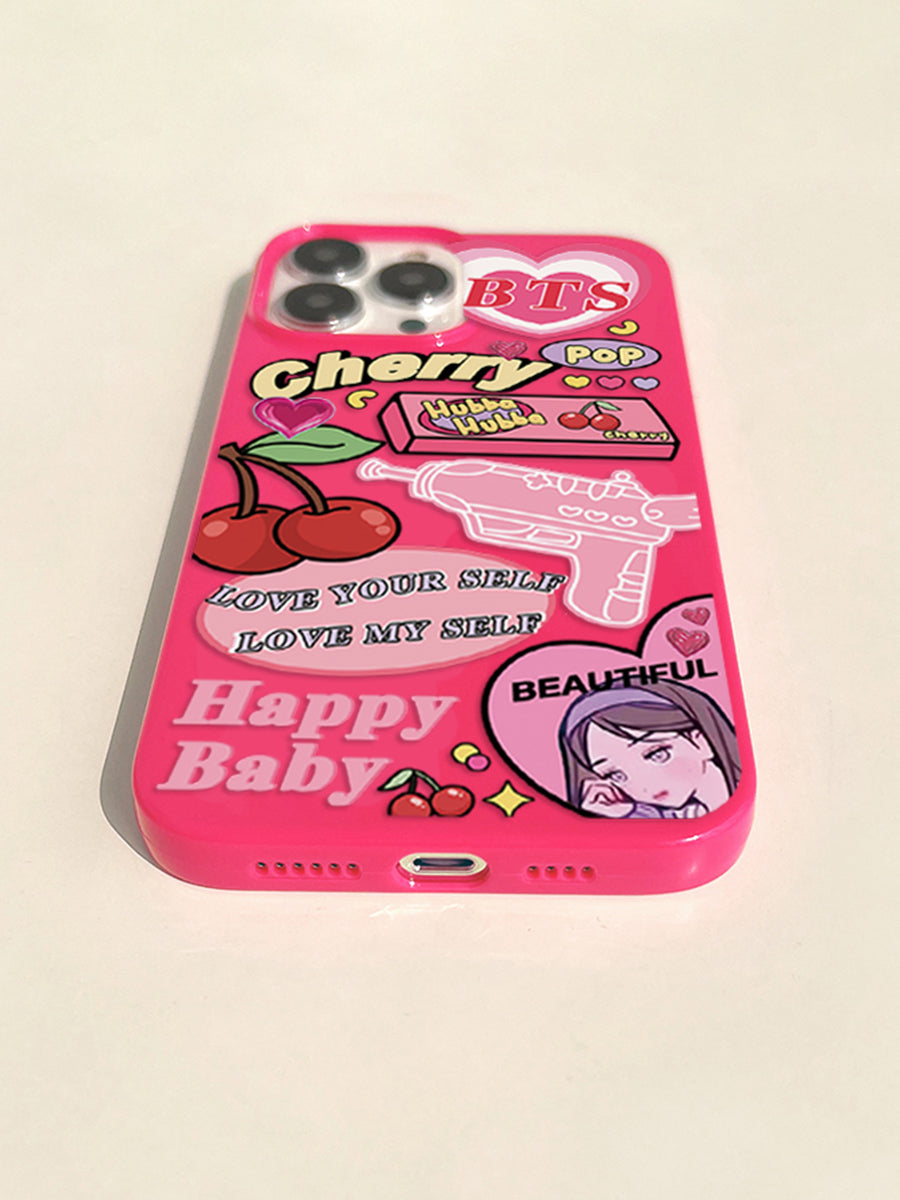 Lovely Pink Cherry Case for iPhone