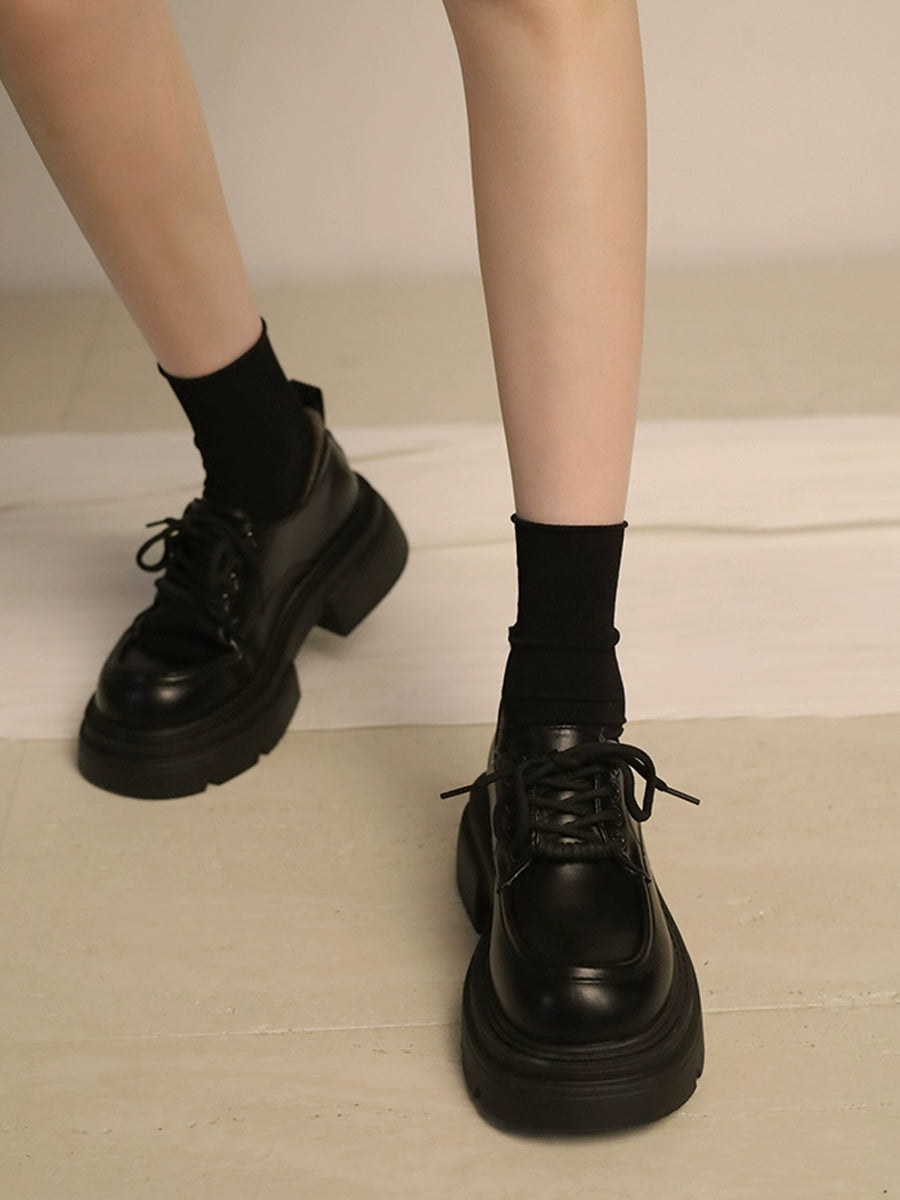Chunky Heeled Lace-up Pumps